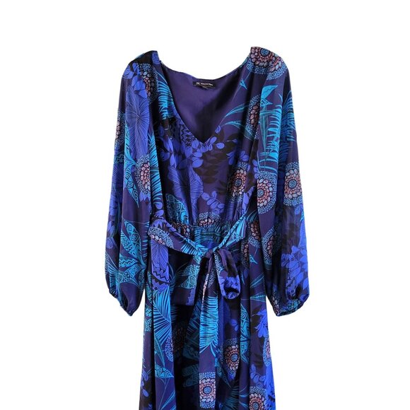 International Concepts INC Maxi Dress Blue Floral Peacock - Picture 2 of 4